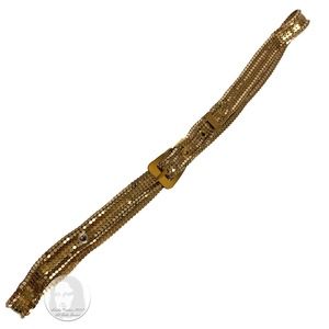 Whiting Davis Gold Metal Mesh Belt Vintage 70s Disco  Studio 54 Retro